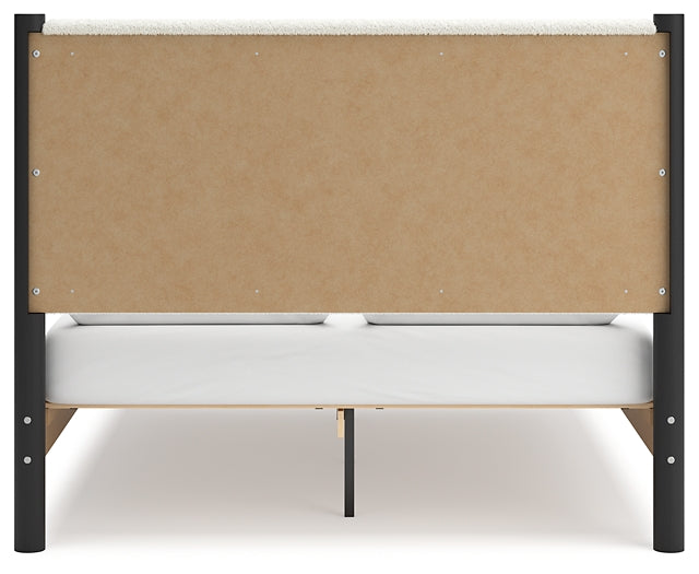 Cadmori Queen Upholstered Panel Bed with 2 Nightstands