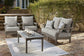 Visola Outdoor Loveseat and 2 Lounge Chairs with Coffee Table