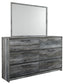 Baystorm Twin Panel Headboard with Mirrored Dresser and Nightstand