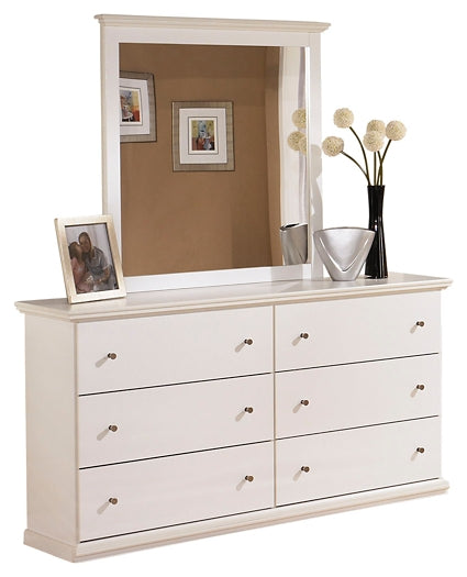 Bostwick Shoals Twin Panel Headboard with Mirrored Dresser, Chest and 2 Nightstands
