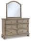 Lettner Full Sleigh Bed with Mirrored Dresser, Chest and 2 Nightstands
