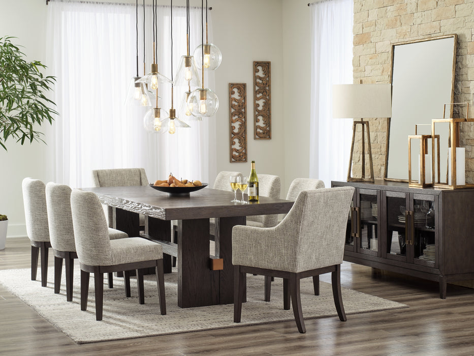 Burkhaus Dining Table and 8 Chairs with Storage