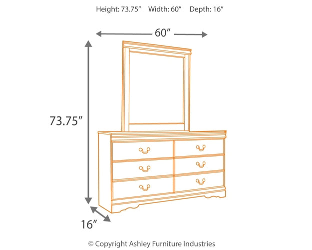 Huey Vineyard Twin Sleigh Headboard with Mirrored Dresser, Chest and 2 Nightstands