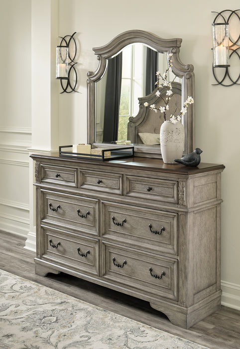 Lodenbay California King Panel Bed with Mirrored Dresser, Chest and 2 Nightstands