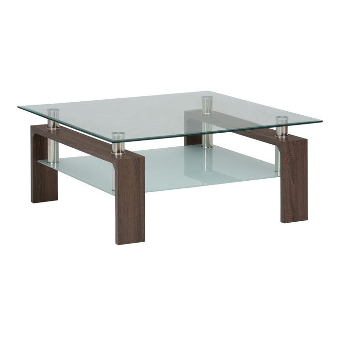 Compass Square Glass Coffee Table